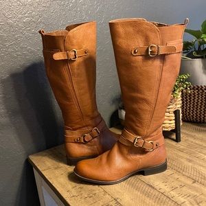 Leather wide calf brown comfort- Naturalizer boots